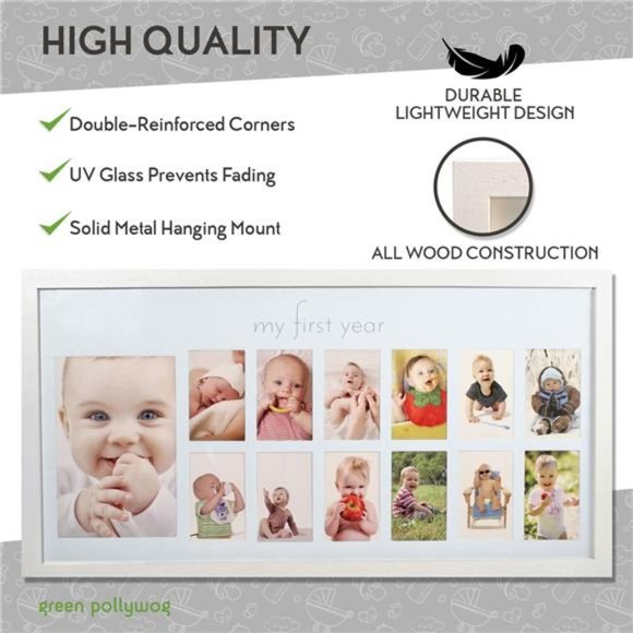 Baby's First Year Frame | 12 Month Picture Frame | Milestone Photo Frame - Picture 5 of 6